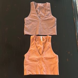 Athleta Aurora ribbed crop tank (set of 2)